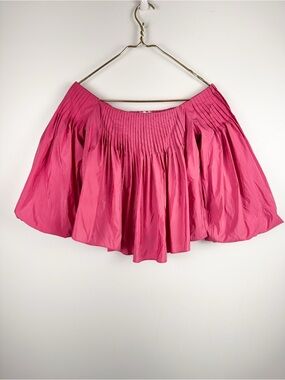 Hyacinth House Tuckernuck Portia Blouse Pink Pleated Off The Shoulder Top Sz S⁠